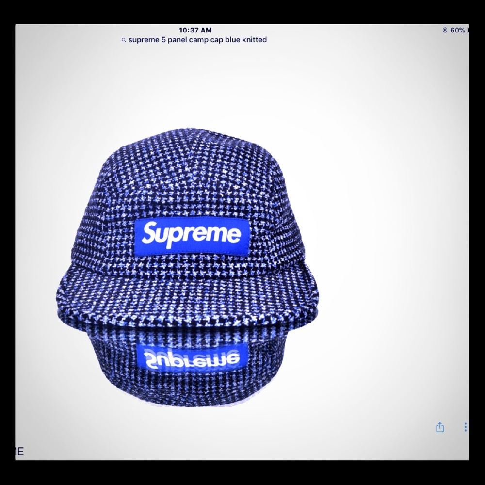 Supreme Houndstooth Hat Blue